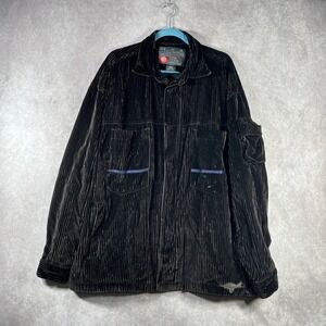 The Fox Shirt Jacket Mens 2XL Brown Corduroy Full Zip Shacket Streetwear Y2K‎